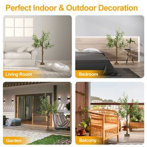 6FT 300Pcs LED Beads Lighted Warm White Artificial Greenery <b>Tree</b> 8 <b>Lighting</b> Lifelike Decorative Faux Olive <b>Tree</b> - Product Image 3