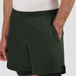 Shorts de course pour homme, couleur unie, séchage rapide, taille mi-haute avec poches zippées, style sportif, tissu tricoté 100% polyester - Product Image 6