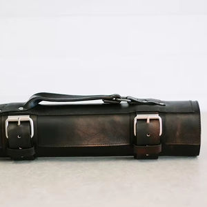 Nouveauté : Ensemble de couteaux en cuir véritable écologique avec logo personnalisé, léger et portable pour le rangement en cuisine LKR-0222 - Product Image 1