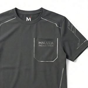 T-shirt de sport surdimensionné pour homme, respirant, en polyester/coton, pour la course à pied, la gym, les entraînements, vêtements de sport Maluza - Product Image 2