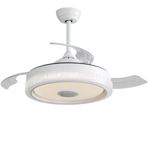 Ventilatore da soffitto moderno a LED da 42 pollici con luce LED da 36W 120V, 3 pale in ABS, telecomando, motore DC reversibile, design invisibile - Product Image 2
