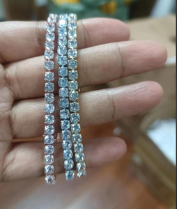 CVD Pave-set Diamond Tennis <b>Bracelet</b> Perfect For Crystal Round Cut Channel Setting Stacking Stylish Lab Diamond Tennis <b>Bracelet</b> - Product Image 1