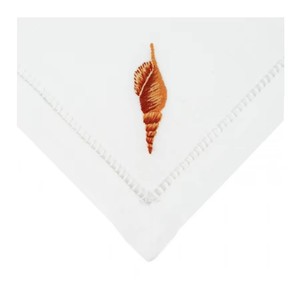Servilleta de Tela Cuadrada Personalizada con Bordado de Caracol de Coral, Duradera, Reutilizable, Lavable a Máquina, con Dobladillo, de Algodón, para Cenas y Eventos en el Hogar - Product Image 3