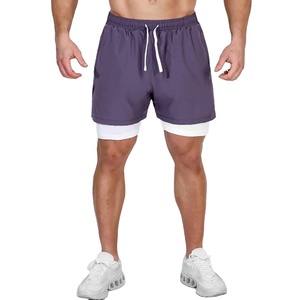 Shorts de compression pour hommes, de haute qualité, avec logo personnalisé, double couche, légers, écologiques, respirants, séchage rapide, longueur genou - Product Image 5