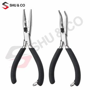 Pince de pêche multifonctionnelle SHU 15,5 cm pour anneaux brisés, décrocheur d'hameçons, coupe-ligne, à bec droit et coudé - Product Image 1