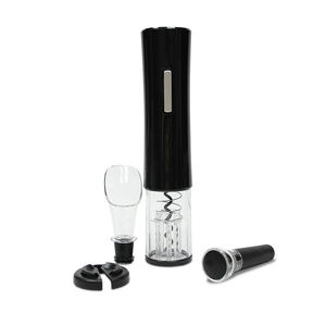 Sacacorchos Automático Recargable con Tapón Sellador, Set de Regalo, Utensilios de Bar de Plástico Negro Contemporáneo - Product Image 1