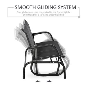 Panca a dondolo da esterno per 3 persone con tessuto in rete traspirante e struttura in metallo nero, con 3 posti - Categoria prodotto: Cappotti da donna - Product Image 4