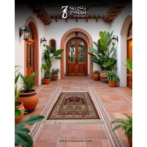 Alfombra de Oración Musulmana de Lana de Lujo Calm Horizon de la Mejor Calidad, Elegante Tapete para Namaz para Uso en el Hogar y la Mezquita, Disponible para la Venta - Product Image 2