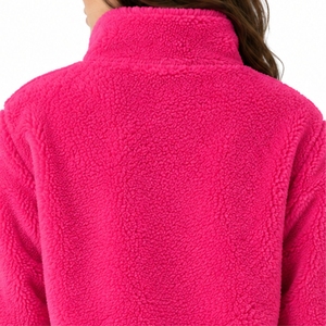 Veste en polaire sherpa pour femme, douce et décontractée, entièrement zippée, vêtement d'extérieur d'hiver, texture sherpa douce, fermeture éclair intégrale sur le devant, col haut - Product Image 5