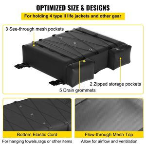 Borsa portaoggetti T Top per 4 giubbotti di salvataggio di tipo II, sacco per rifiuti da barca in tessuto Oxford 600D, borsa portaoggetti compatibile con la maggior parte dei gilet - Accessorio prodotto - Product Image 3