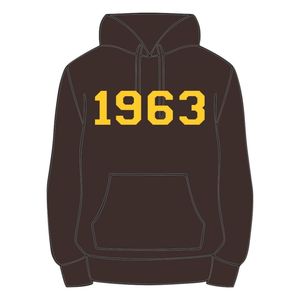 Sweat à capuche personnalisé en molleton de coton avec broderie du numéro 1963, style grec, pour sororité et fraternité - Product Image 2