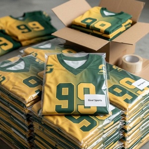 Ensemble d'uniformes de football américain personnalisés pour hommes, col en V, manches courtes, maillot rembourré, pantalon, impression par sublimation, polyester/coton, athlétique - Product Image 6