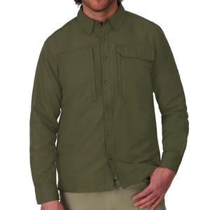 Chemises boutonnées de pêche à manches longues en coton pour hommes chemises de chasse de pêche à l'épreuve du soleil vêtements de pêche en plein air - Product Image 2