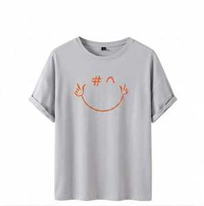 T-shirt décontracté pour homme, gris clair, manches courtes, vintage, col rond, coupe régulière, 100% coton, respirant, séchage rapide - Product Image 1