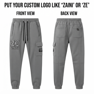 Men <b>Jogger</b> <b>Pant</b> Premium Cotton Fleece 340 GSM Custom Embroidered Logo Tapered Fit <b>Cargo</b> Pocket Streetwear Casual Sweatpants Wear - Product Image 1
