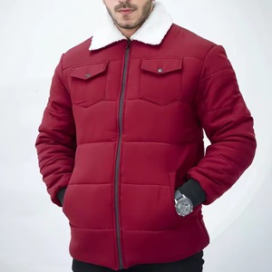 2025 Autumn Warm Fashion Collar Bubble Reversible Zipper Puffer <b>Jackets</b> Outdoor Coat Comfortable <b>White</b> Polyester Filled <b>Men</b> - Product Image 1