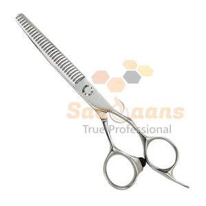 Ciseaux de coiffure de salon de finition de sable sur mesure Ciseaux amincissants de coupe de cheveux professionnels avec repose-doigt réglable - Product Image 1