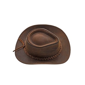 Hot Sale High Quality Unisex Leather Cowboy <b>Hat</b> New Fashion Most Popular Young Adults Custom Size for Outdoor All Seasons Use - Product Image 5