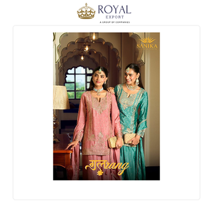 Oferta Especial en Trajes de Diseñador Pakistaníes para Fiestas y Festivales, Colección de Trajes de Seda Chinnon con Bordado - Product Image 2