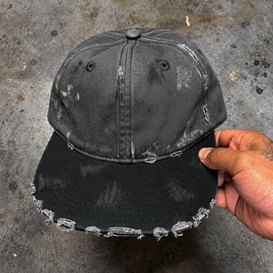 Gorra de Seis Paneles Estilo Dad, Lavada a Mano, con Borde Deshilachado, Correa Trasera Ajustable, para Marcas de Moda Vintage - Product Image 1