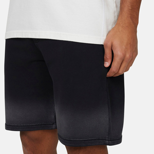 Men's Gradient Color Bermuda Shorts Mid Waist Elastic Quick Dry Knitted Casual Solid <b>Black</b> Polyester Short Pants - Product Image 3
