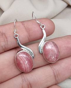 ต่างหูห้อยประดับทัวร์มาลีนสีชมพูธรรมชาติ เงินแท้ 925 รับรองโดย IGI เครื่องประดับเสริมดวงสำหรับงานแต่งงานและงานปาร์ตี้ - Product Image 2