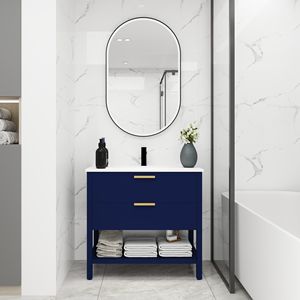 Vanità da bagno indipendente da 36 pollici con 2 cassetti in compensato 36x18 elegante e pratico Set di vanità - Product Image 1