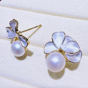 Boucles d'oreilles en perles d'eau douce Mantou de la nouvelle collection Zhuji 2025, or 14 carats, design chinois de papillon et de fleur, haute qualité, Nouvelle-Zélande - Product Image 4