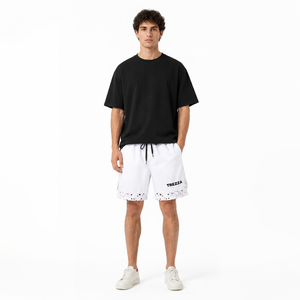 <b>Men's</b> <b>White</b> Board <b>Shorts</b> With Dot Pattern Print Drawstring Waist Quick Dry Casual <b>Short</b> <b>Shorts</b> - Product Image 3