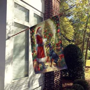 Doberman Pinscher Santa Claus poste de porche grande cartel de patio decorativo poliéster tamaño de la casa ilustraciones colgantes de pared - Product Image 2