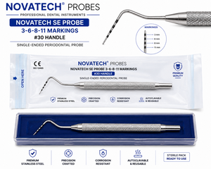 หัววัดโรคปริทันต์แบบปลายเดียว Novatech SE Probe 3-6-9-12 Markings # 6 # 7 # 8 # 30 สแตนเลสสตีลเซโทเมดโปร - Product Image 4