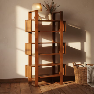 ชั้นวางของอเนกประสงค์ไม้สักแท้ Roca Durable Solid Teak Wood พร้อมการตกแต่งแบบธรรมชาติ ชั้นวางของสไตล์โมเดิร์นเรียบง่ายสำหรับห้องนั่งเล่น - Product Image 5