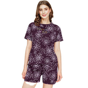 Trendy <b>Twin</b> <b>Set</b> for Women Solid Custom Printed T-Shirt Shorts 2 Piece Outfit Sports Yoga Casual Wear Stylish Summer Ankle 100% - Product Image 2