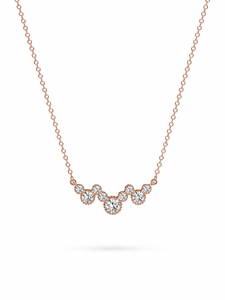 Collier Pendentif ELVORA GEMS en Or Rose 18K avec Diamant et Perle d'Eau Douce, Chaîne Serpent Minimaliste, Coupe Brillante, pour Femme, Usage Quotidien - Product Image 5
