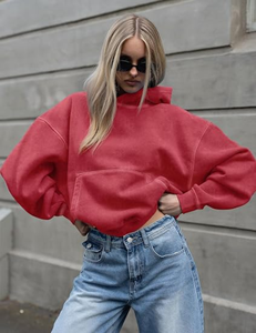 Meilleure Vente 2026 : Sweat à Capuche Personnalisé pour Fille, en Molleton Bouclette de Haute Qualité, Coupe Droite à Épaules Tombantes, Écologique, avec Poche, Hiver - Product Image 1
