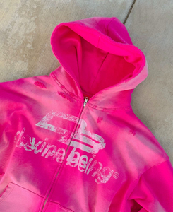 Sweat à capuche rose Dwinnebeng unisexe, décontracté, en polaire 100% coton, avec logo imprimé sur le devant, style hiver, imperméable et respirant - Product Image 3