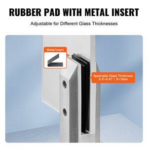10 Soportes Cuadrados de Acero Inoxidable 304 para Barandillas de Vidrio de 0.31'-0.47'' (8-12 mm) para Herramientas y Accesorios de Piscina - Product Image 4