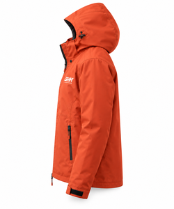 <b>Men</b>’s Orange Hooded <b>Rain</b> <b>Jacket</b> <b>Lightweight</b> Outdoor Shell Windbreaker with Mesh Lining Zip Pockets Adjustable Cuffs Custom OEM - Product Image 3