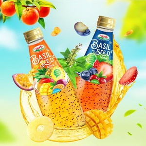 Hot Selling Basil Seed Drink with Pineapple Juice 290 ML <b>Bottles</b> OEM/ODM Private Label Beverage Manufacturer From Vietnam - Product Image 4