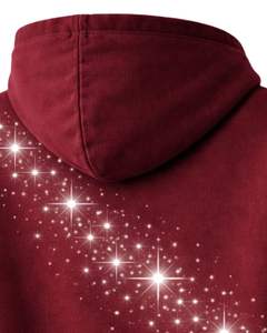 Sweat à capuche pour homme bordeaux avec étoile en strass, coupe oversize, en molleton épais, avec poche kangourou, style streetwear personnalisé, pour fabricants - Product Image 4
