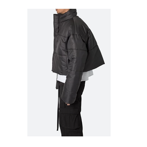 Best Selling Eco Edge Apparel High Quality Custom Cropped <b>Puffer</b> <b>Jackets</b> Men Winter Warm Black Waterproof Street-wear Unisex - Product Image 3