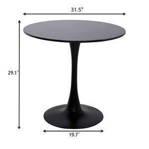 Tavolo da Pranzo Moderno Nero 31.5, Arredamento per Cucina e Soggiorno, Tavolino da Caffè e Relax -Thanksgiv - Product Image 4