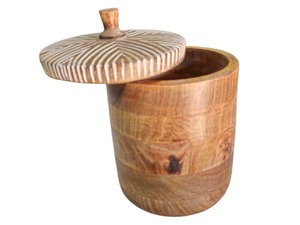 Boîte en bois ronde de fournisseur indien pour le stockage multifonctionnel dans la cuisine, pour le thé ou le café, disponible au prix d'usine - Product Image 3