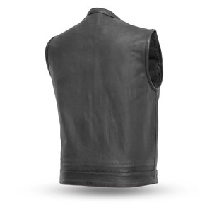 Chaleco de Cuero Tejido Casual para Hombre, Cuero Genuino, Impermeable, Reversible, Transpirable, Cortavientos, Estilo Urbano - Product Image 3