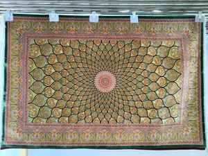 Tapis en soie pure fait main de qualité supérieure, taille personnalisée, tapis oriental noué à la main, tapis de designer, lavable, antidérapant, décoration de sol de luxe pour la maison - Product Image 1