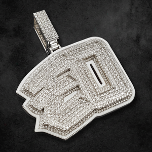 Pendentif Hip Hop Personnalisé Deux Lettres en Argent Sterling 925 Plaqué Or avec Moissanite, Bijou Glacé Personnalisable Lettre Porte-Bonheur Unisexe - Product Image 1