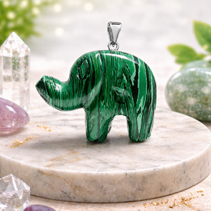 Blue Agate Carved Elephant Charm Handmade Silver Plated Animal Charm figurine Lucky Elephant Jewelry Gift For Her - Product Image 3