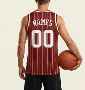 Maillot de basket-ball réversible personnalisé imprimé, unisexe, en polyester mesh, t-shirt de sport - Product Image 4