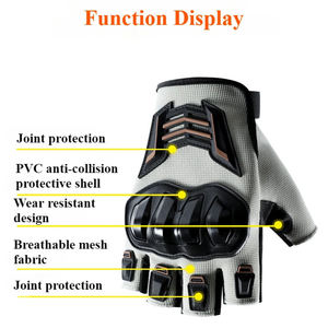 Gants de moto pour hommes, gants de cyclisme mi-doigts pour l'été, les activités de plein air et le tir, gants tactiles pour moto, vente chaude - Product Image 2