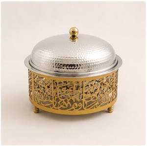Olla de Acero Inoxidable de Calidad Premium con Caligrafía Islámica, Calentador de Comida, Diseño Árabe de Lujo, Cazuela para Buffet de Ramadán, Catering de Hotel - Product Image 5